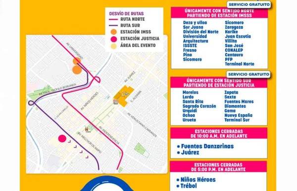 Servicio gratuito, desvío de rutas y horario extendido del Bowí
