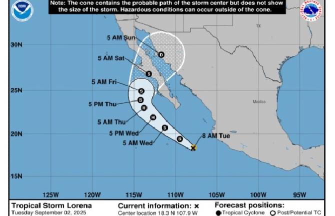 Se prepara Baja California para la tormenta Tropical Lorena