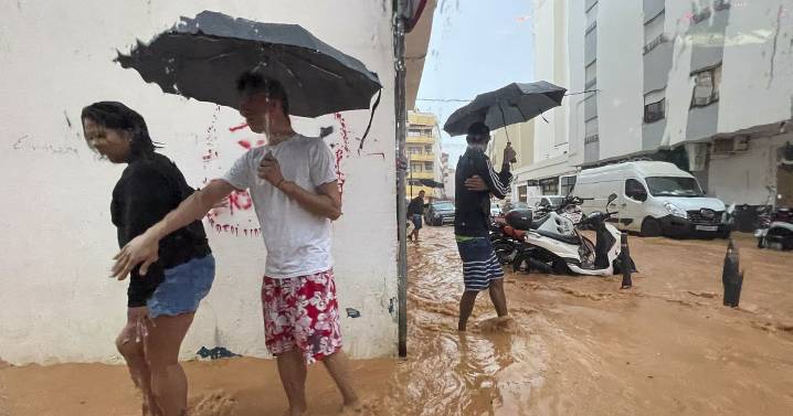 Ibiza floods hell as horrified Brits watch bins floating down road
