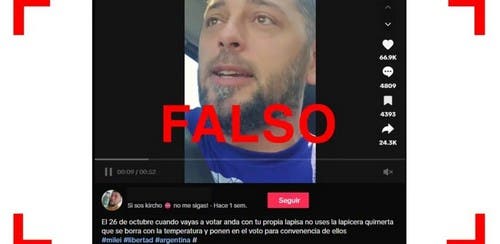 Es falso que entre los materiales para votar con la Boleta Única de Papel el 26 de octubre hayan lapiceras que “se borran con calor”