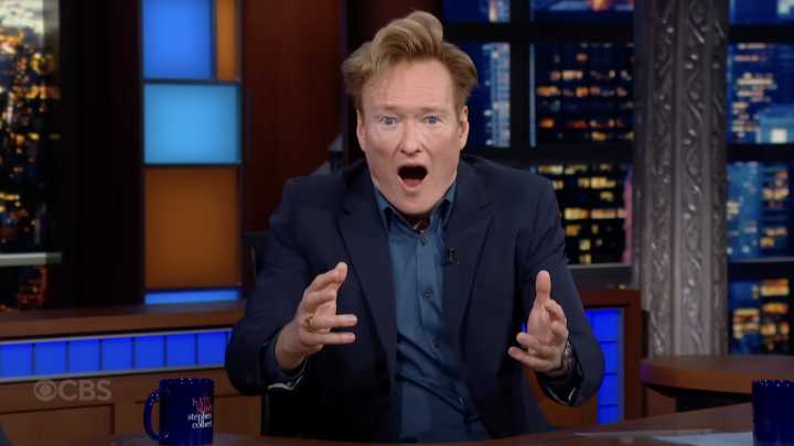 Conan OBriens interview with Stephen Colbert is 23 minutes of beautiful chaos