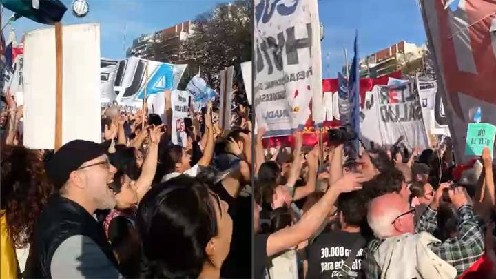 Así se festejó el rechazo del veto en la plaza del Congreso