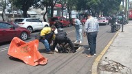 Motociclista cae a socavón en la alcaldía Coyoacán