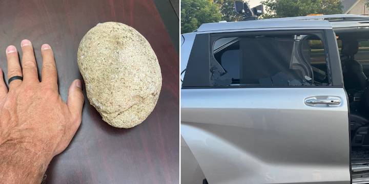 Greeley man charged after throwing 10-pound rock through window of police radar van, injuring one