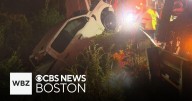 Driver hospitalized after truck plunges into water in Massachusetts