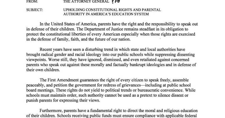 Bondi warns states, schools not to silence parents' voice in education