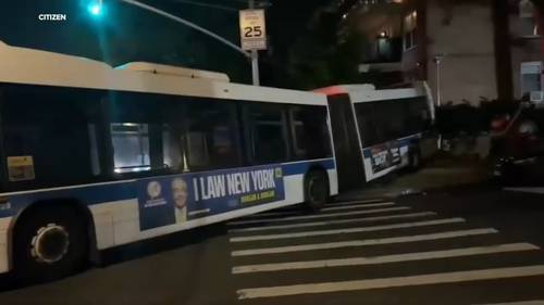 NYC MTA bus crashes into building in Riverdale, Bronx; no injuries reported