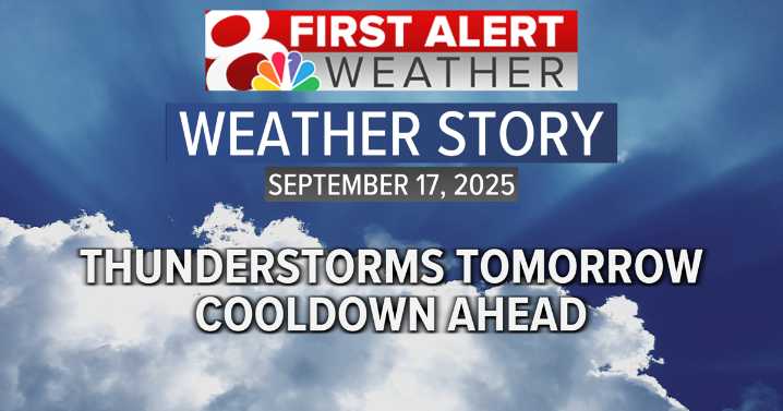 Forecast: Thunderstorms before a weekend cooldown