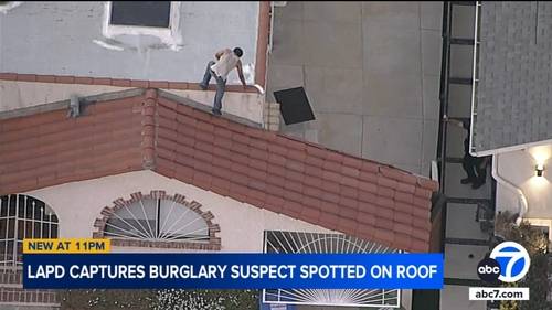 Los Angeles police arrest burglary suspect spotted on rooftop in Studio City