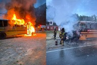 Autobús escolar se incendia en Roanoke Rapids