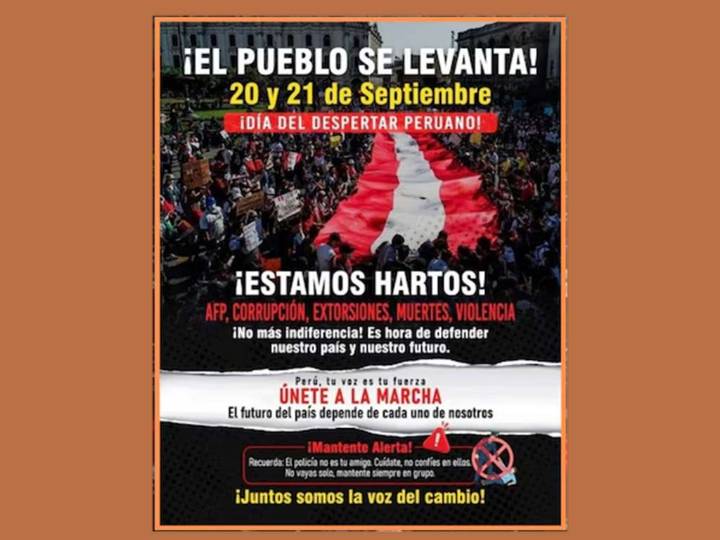 Marcha juvenil masiva tiende a escalar las protestas en Perú