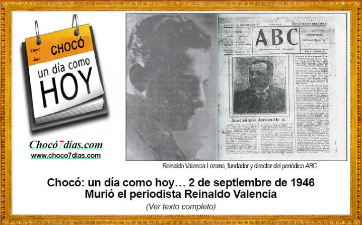 Chocó: un día como hoy… 2 de septiembre
