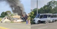 VIDEO Imprudencia al volante desata choque e incendio en la Costa de Oaxaca