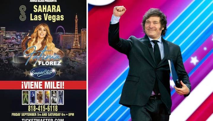 Milei viaja esta semana a Las Vegas a ver a Fátima Flórez: así promocionan el show