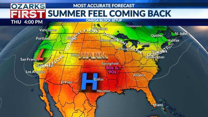 Warmer weather sets in as summer ridge returns