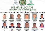 Cartel de los más buscados del Quindío: recompensas hasta de 10 millones de pesos