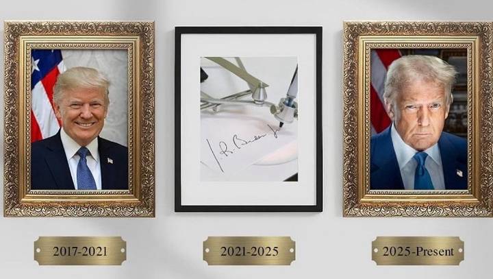 VIDEO: Donald Trump Replaces Joe Biden's Portrait With 'Autopen' At White House's Presidential Walk Of Fame