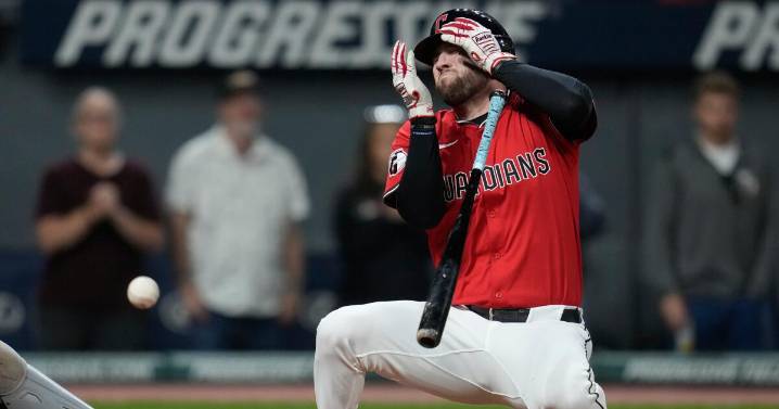 Guardians' David Fry hit in the face by a 99-mph pitch during bunt attempt: 'Scary moment'
