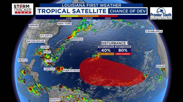 High chance of tropical formation in the east Atlantic