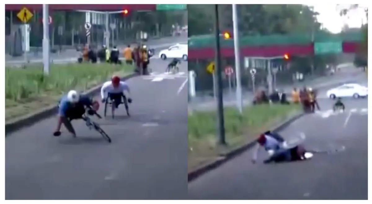 Atletas en silla de ruedas caen por baches en el Maratón de CDMX 2025 (VIDEO)
