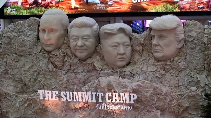 Putin, Xi, Kim y Trump protagonizan la versión tailandesa del Monte Rushmore