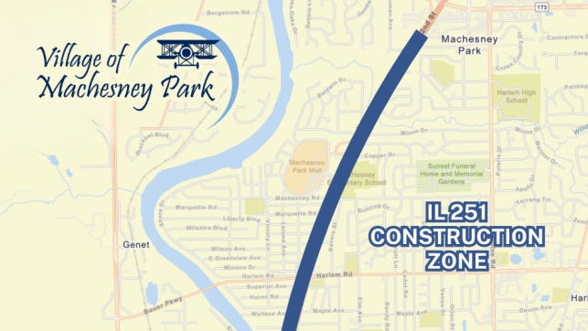 Illinois 251 resurfacing begins Sept. 8 in Machesney Park