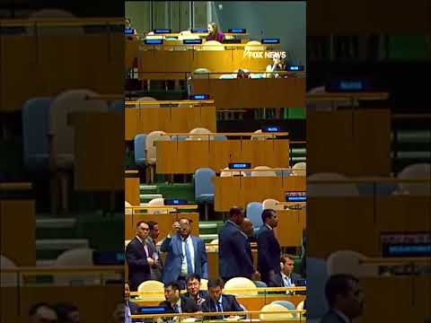 WATCH: Applause breaks out at UN as delegates walk out of Netanyahu speech #shorts