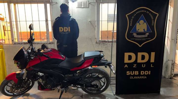Encontraron en Olavarría una moto robada en Mar del Plata