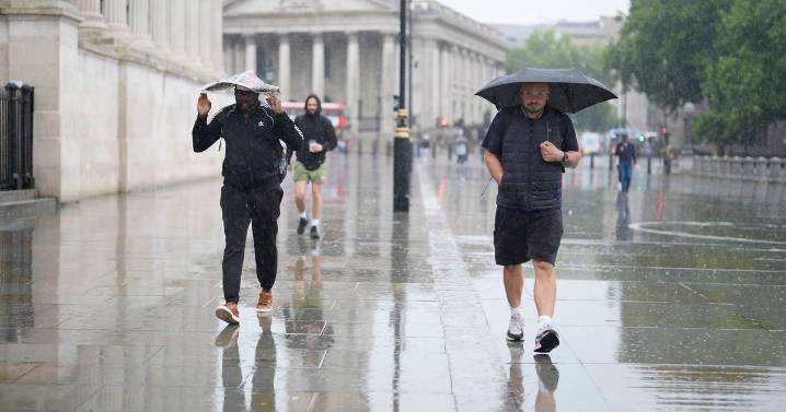 Met Office issues thunderstorm alert for seven UK areas as 'lightning', 'hail' and 'gusty winds' forecast