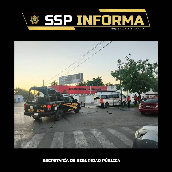Policía de la SSP hospitalizado: chocó en conocida avenida de Mérida