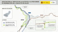Las obras del viaducto de Rules cortarán la A44 en Granada durante ocho kilómetros hasta diciembre