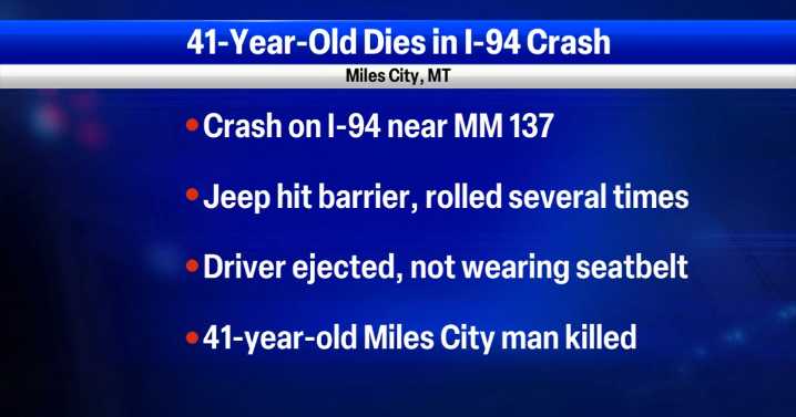 Rollover crash on I-94 near Custer County kills Miles City man