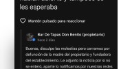 Machaca a un bar con una reseña demoledora pese a que estaba cerrado por la muerte de la dueña