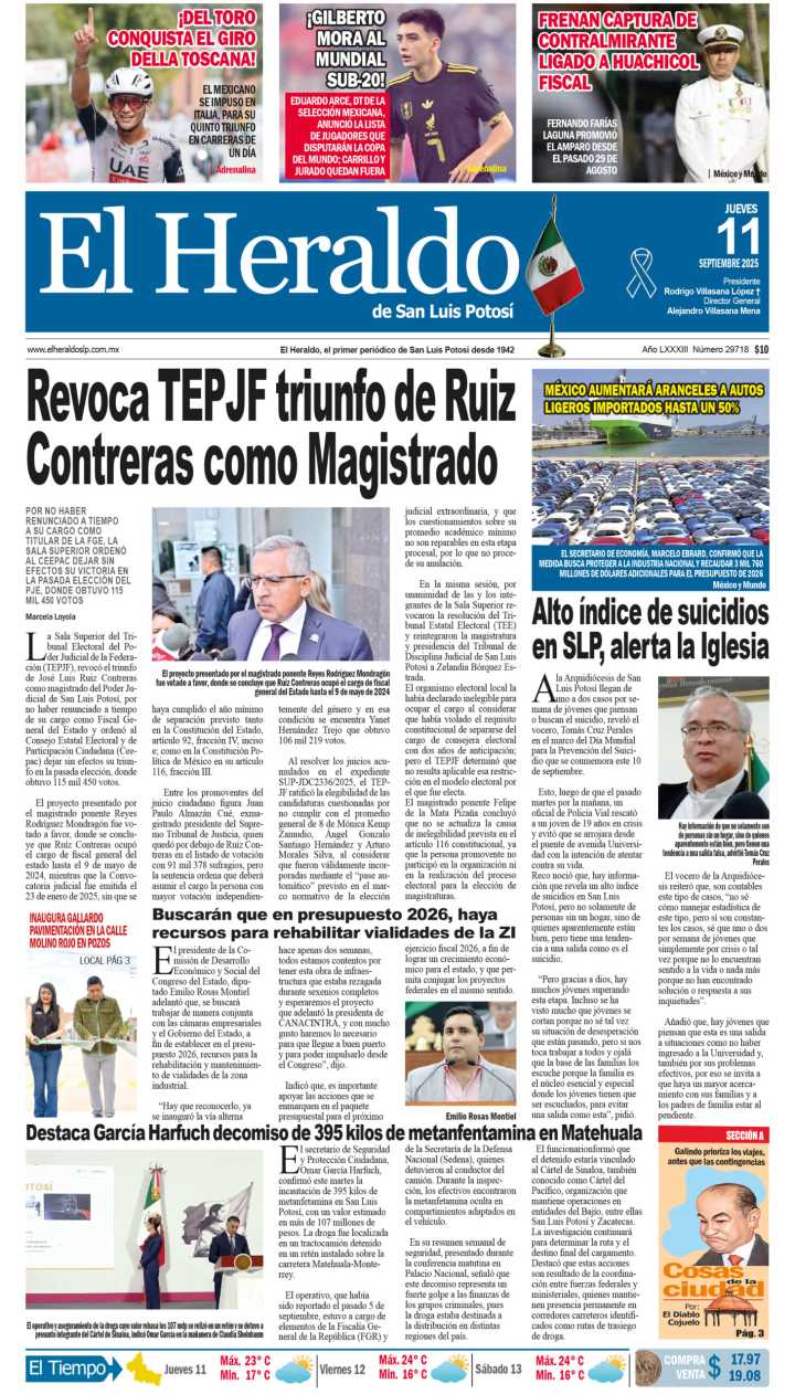 Edición impresa 11 de septiembre de 2025