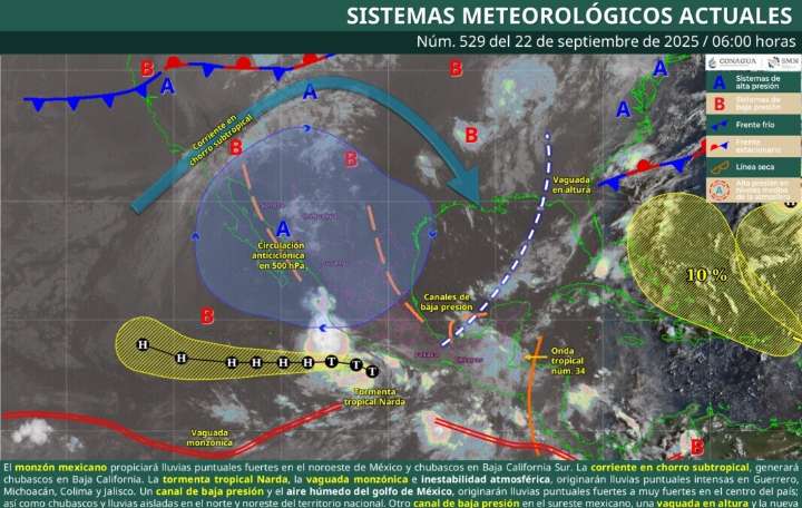 Pronóstico del clima en Quintana Roo para hoy lunes 22 de septiembre 2025