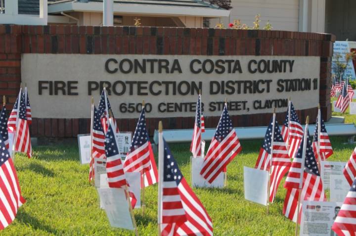 Hundreds Of American Flags At ConFire Station 11 Honor First Responders On September 11th