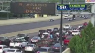 Crash blocks S.R. 408 westbound at Bumby Avenue in Orlando