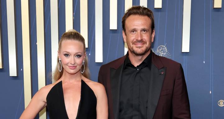 Jason Segel Gets Support from Fiancée Kayla Radomski at Emmy Awards 2025 | 2025 Emmy Awards, Emmy Awards, Jason Segel, Kayla Radomski