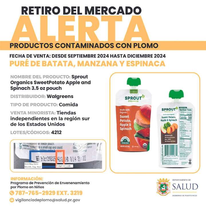 Secretario alerta sobre contaminación con plomo de alimento de bebés