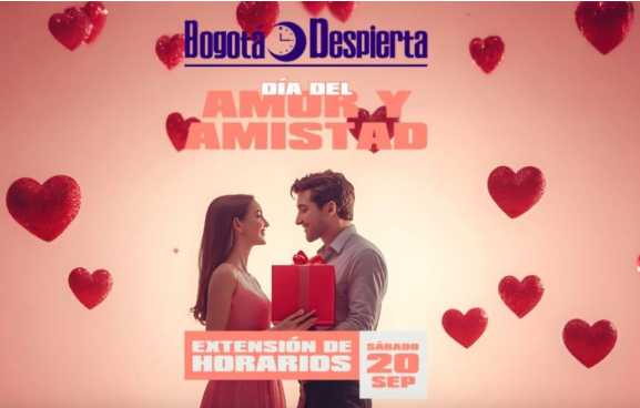 Por celebración Día de Amor y Amistad hay jornada de Bogotá Despierta: Sábado 20 de septiembre