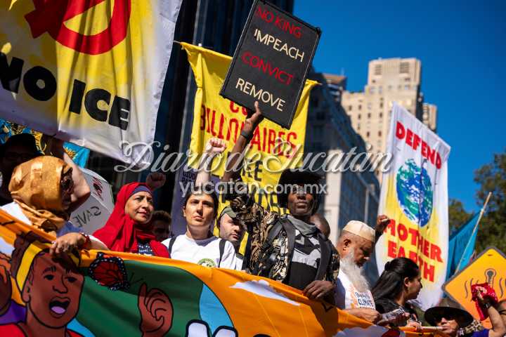 En NY protestan por Gaza y contra Trump, la crisis climática e instituciones financieras