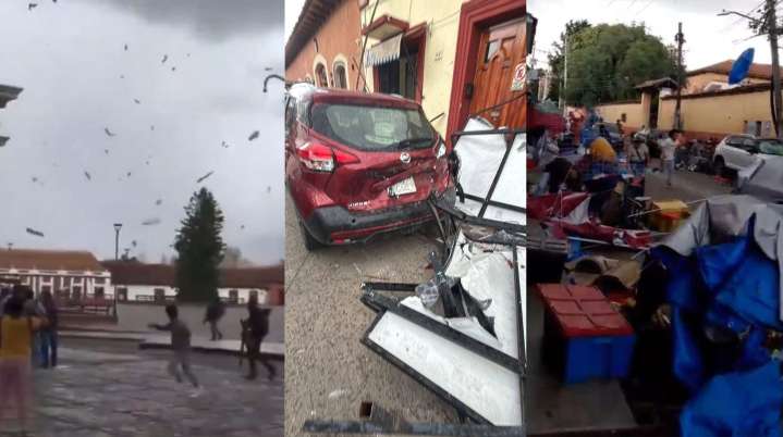 VIDEO: Tornado azota San Cristóbal de las Casas y deja daños en el centro histórico