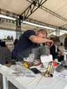 Cultores del Carnaval de Negros y Blancos son evaluados en vivo en el Salón Palatino