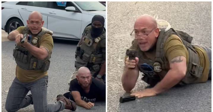 ICE Agent Drops Gun and Levels it At Shocked Rush