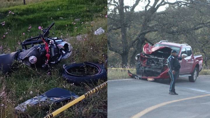 César y Marisol salen proyectados tras chocar su moto contra camioneta; él murió, ella está grave