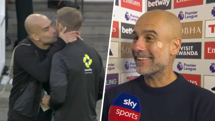 El insólito gesto viral de Guardiola con el árbitro en empate del City ante Arsenal y su irónica respuesta por críticas a su juego defensivo