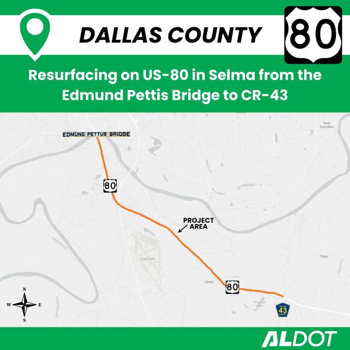 Resurfacing project begins on U.S. Highway 80 in Selma