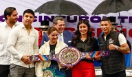 Una obra artesanal, presentan Cinturón que disputarán Canelo Álvarez y Terence Crawford