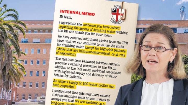 Health Minister Meredith Hammat says leaked email relates to patients drinking water from hand basins at RPH