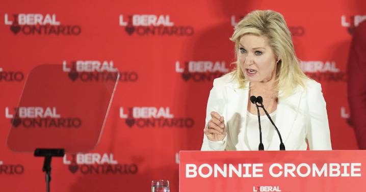 Crombie vows to stay on as Ontario Liberal leader despite weak vote of support